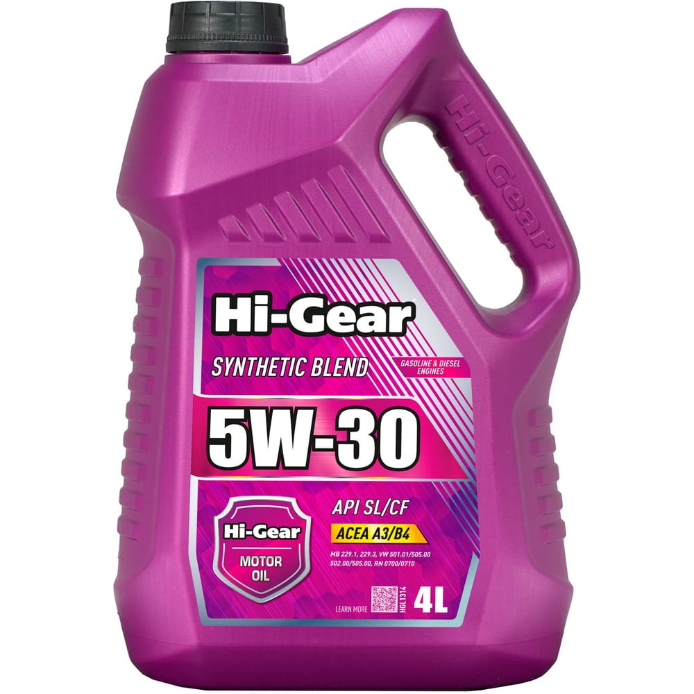 Изображение товара Моторное масло Hi-Gear 5W-30 SL/CF, 4 л., полусинтетическое