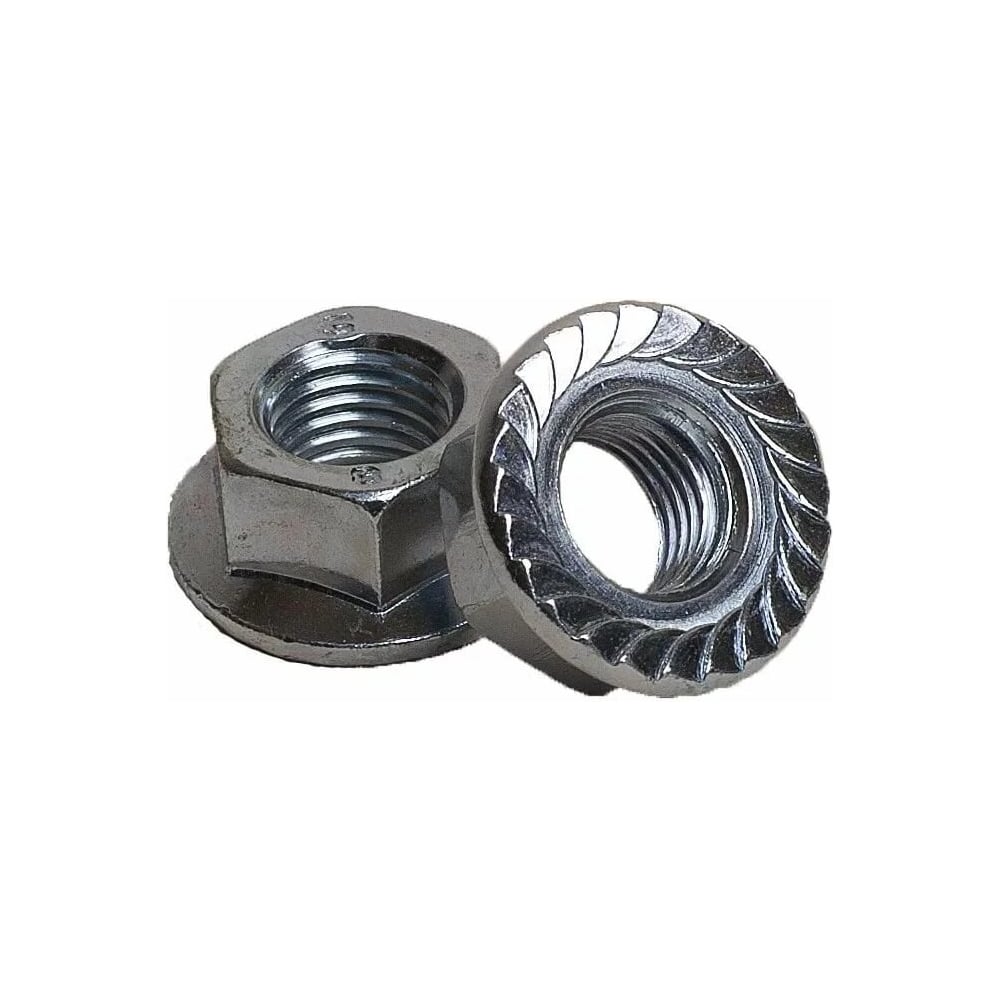 Изображение товара Гайка с фланцем Крепсталь DIN 6923 М12 цинк 100 шт