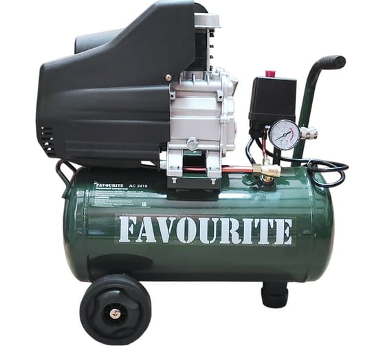 Изображение товара Поршневой компрессор FAVOURITE AC 2416 1,6кВт, 24л, 240л/мин 128102416