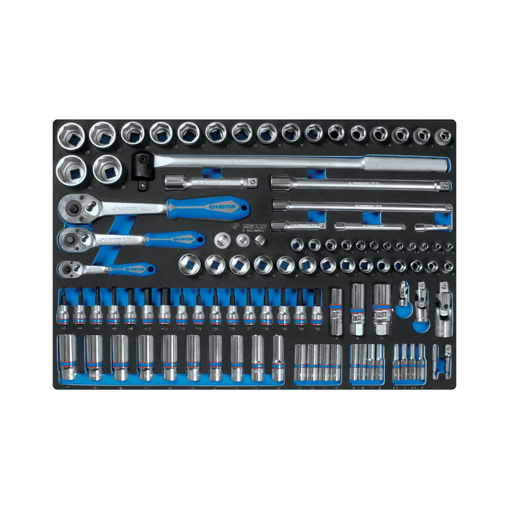 Изображение товара Ложемент KING TONY для набора торцевых головок 1/4 3/8 1/2 с принадлежностями