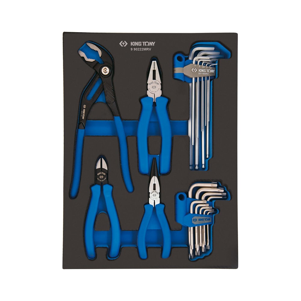 Ложемент KING TONY для набора пассатижей, шестигранников и TORX Г-образных 9-90222MRV 85823032B