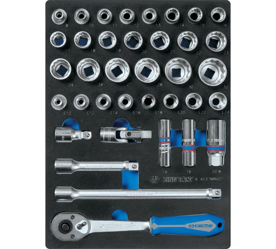 Изображение товара Ложемент KING TONY для набора торцевых головок 1/2" с принадлежностями 9-4037MRV01 85820532B01