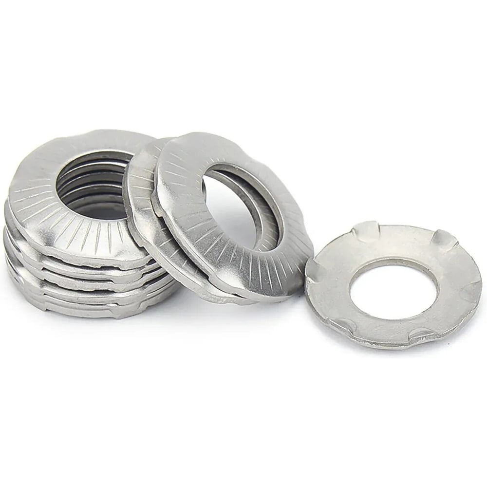 Изображение товара Шайба крепежная рифленая с зубцами М20 цинк-ламель 250 шт Крепсталь