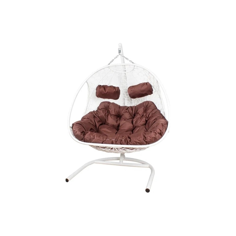 Изображение товара Подвесное кресло M-GROUP ДОБРЫНЯ с ротангом белое для отдыха и интерьера