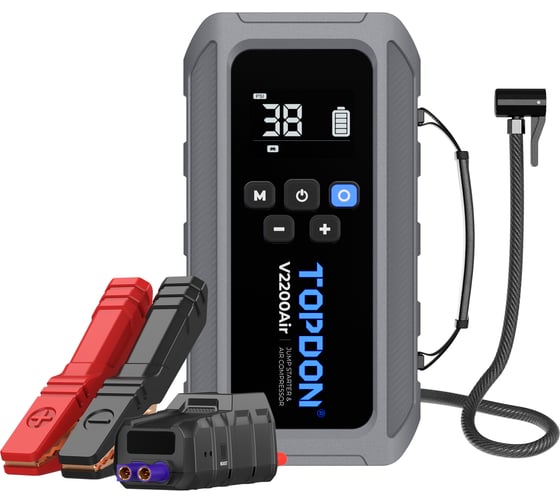 Изображение товара Пусковое устройство и автомобильный компрессор Topdon 2-в-1 V2200Air