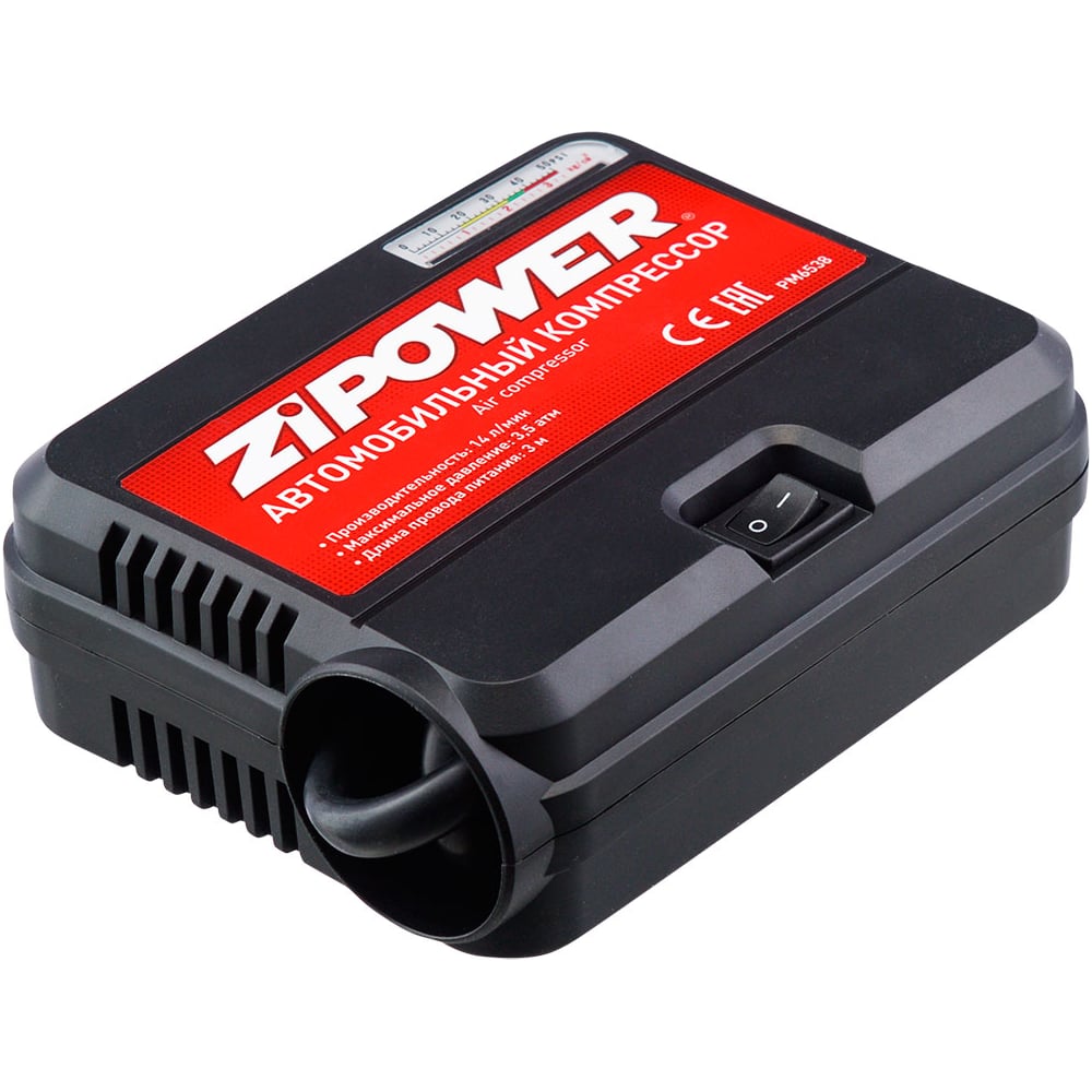 Изображение товара Портативный автомобильный компрессор Zipower PM6538 14 л/мин 3,5 атм