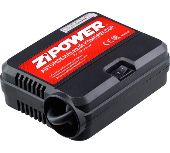 Изображение товара Портативный автомобильный компрессор Zipower 14 л/мин, 3,5 атм, 6 А, 12 В PM6538