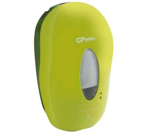 Изображение товара Сенсорный дозатор для жидкого мыла GFmark модель КОКОН с окошком, пластик АБС, САЛАТОВЫЙ, с датчиком объёма жидкости и уровня заряда батарей, 1000 мл 723