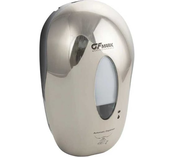 Изображение товара Сенсорный дозатор для жидкого мыла GFmark модель КОКОН с окошком, пластик АБС, ХРОМ, с датчиком объёма жидкости и уровня заряда батарей, 1000 мл 720