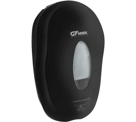 Изображение товара Сенсорный дозатор для жидкого мыла GFmark модель КОКОН с окошком, пластик АБС, черный, с датчиком объёма жидкости и уровня заряда батарей, 1000 мл 722