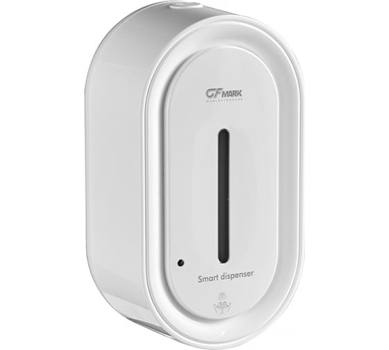 Изображение товара Сенсорный дозатор для жидкого мыла GFmark заоваленный корпус, пластик АБС, с полоской, 1000 мл, цвет белый 728