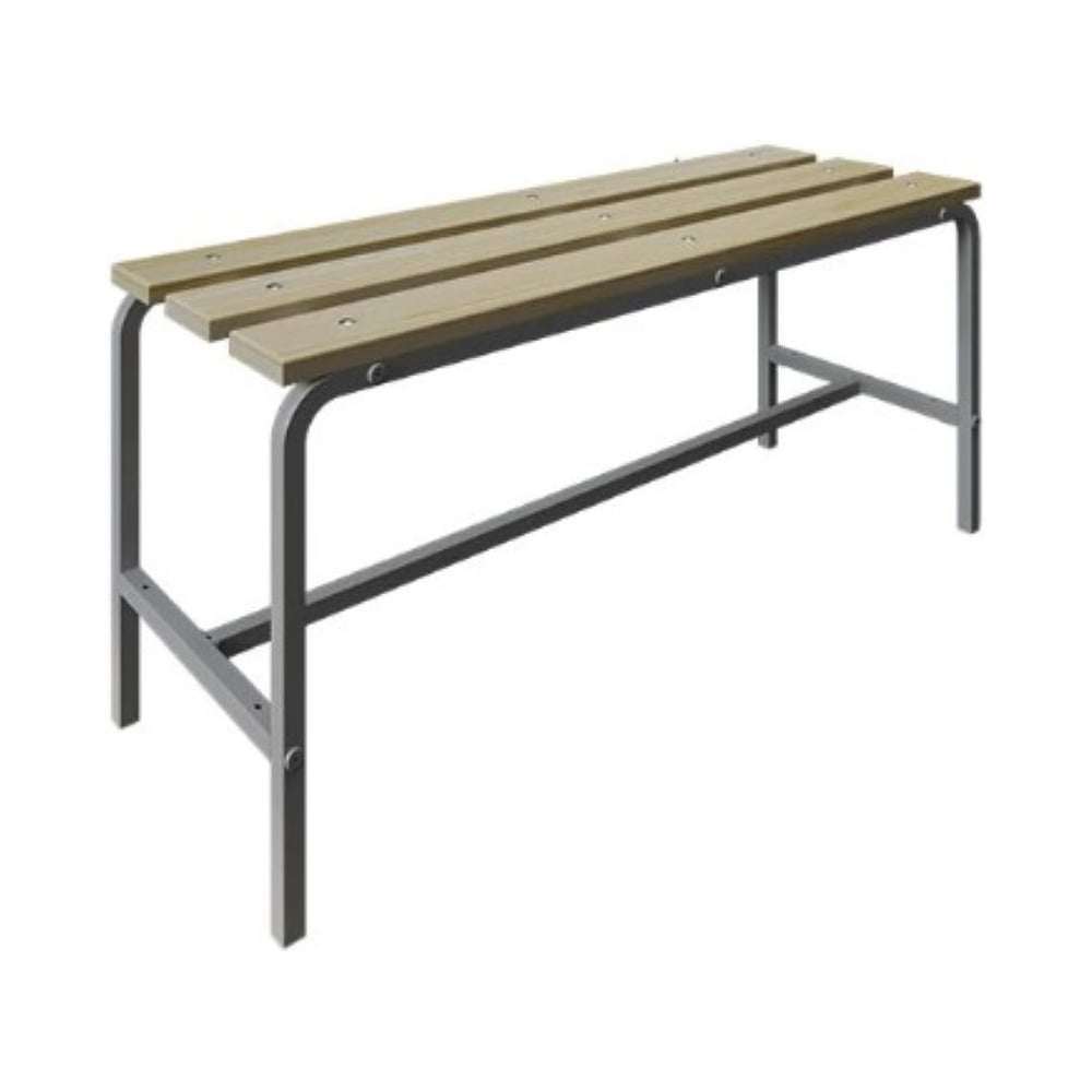 Изображение товара Скамья гардеробная Металл-Завод 45х100х35 см, настил сосна, каркас серый BG45100351L1