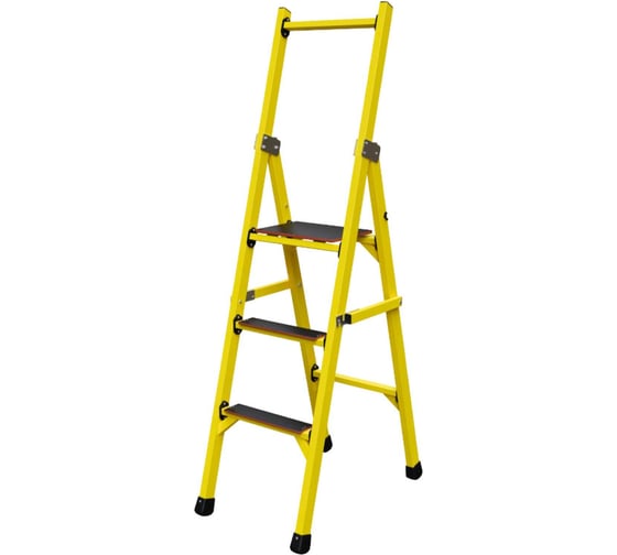 Изображение товара Стремянка диэлектрическая стеклопластиковая ООО "ЛУЧ" с симметричной опорой телеком с широкими ступенями ССС-1,6ТШ-Ф40П