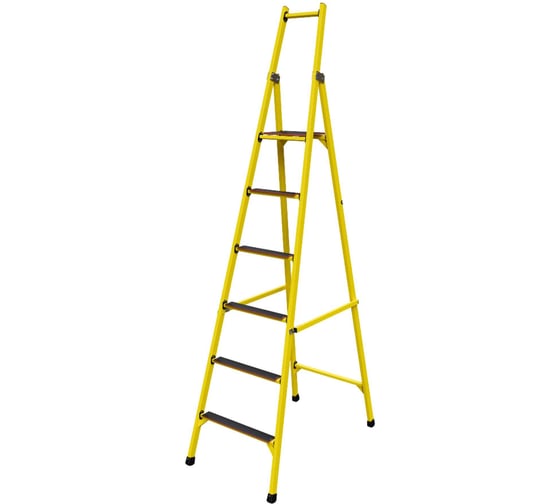 Изображение товара Стремянка диэлектрическая стеклопластиковая ООО "ЛУЧ" с симметричной опорой с широкими ступенями ССС-2,9Ш-Ф40П