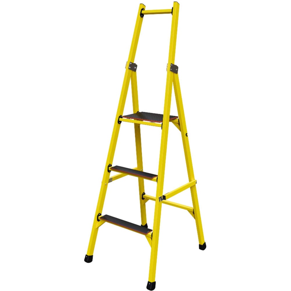 Изображение товара Диэлектрическая стеклопластиковая стремянка ООО ЛУЧ с широкими ступенями 2м профессиональная