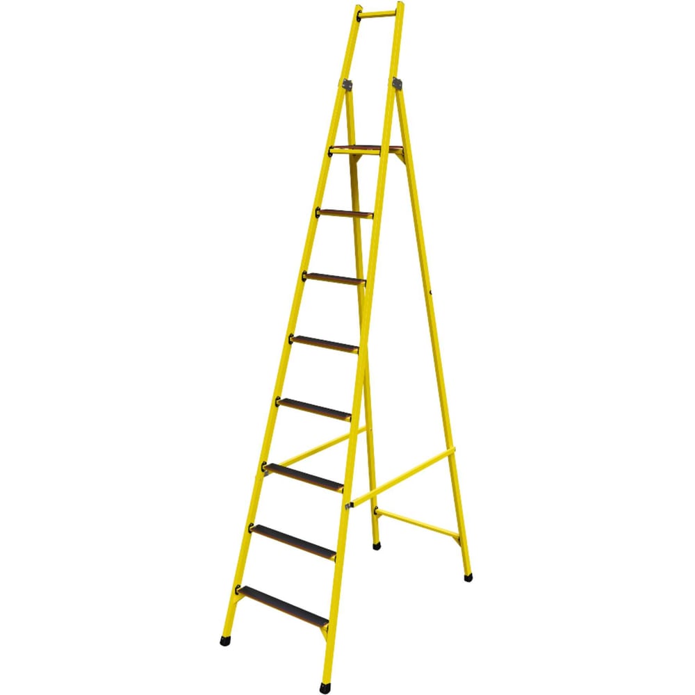 Изображение товара Стремянка диэлектрическая стеклопластиковая с широкими ступенями 4,6 м профессиональная