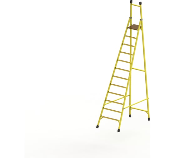 Изображение товара Стремянка диэлектрическая стеклопластиковая ООО "ЛУЧ" с вертикальной опорой телеком ССВ-3,6Т-Ф55П