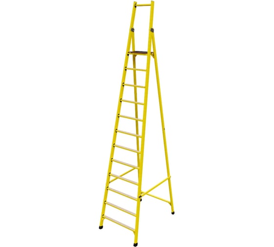 Изображение товара Стремянка диэлектрическая стеклопластиковая ООО "ЛУЧ" с симметричной опорой телеком ССС-3,9Т-Ф55П