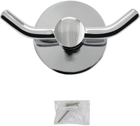 Изображение товара Двойной крючок GFmark на круглом основании, цвет хром 79114