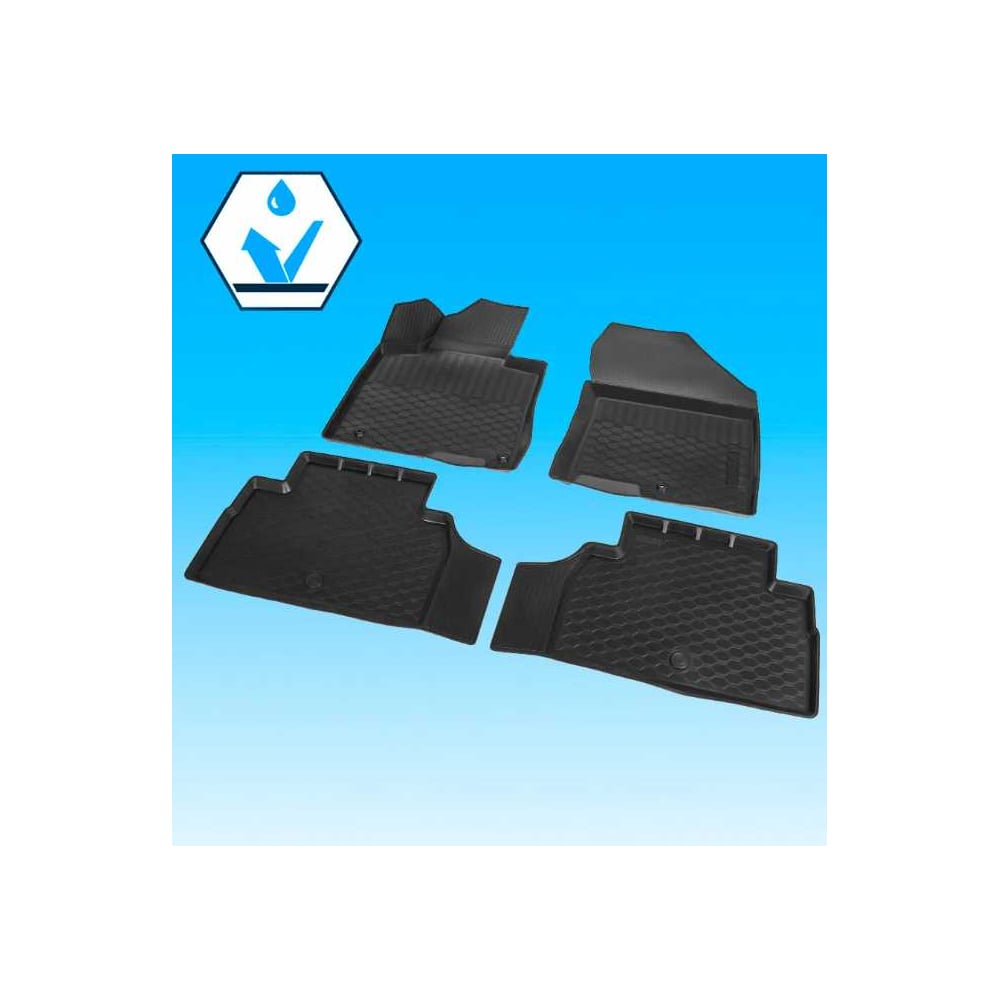 Изображение товара Коврики салона Rival для Hyundai Santa Fe V 2023 полиуретан с бортиками черные
