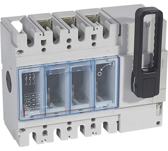 Изображение товара Выключатель-разъединитель Legrand DPX-IS 630, без дистанционного отключения, 400 A, 3П, рукоятка спереди 026660