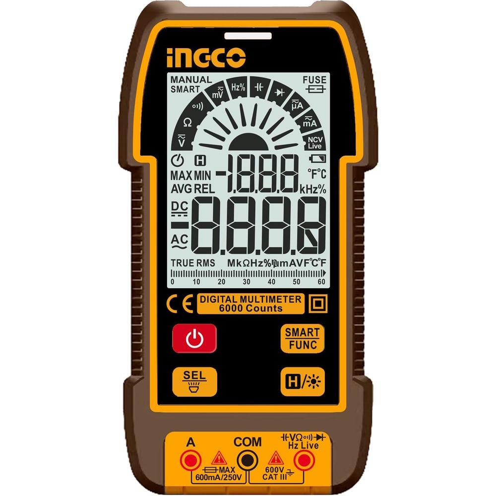 Изображение товара Цифровой мультиметр INGCO DM16004 с функциями True RMS и автоматическим режимом