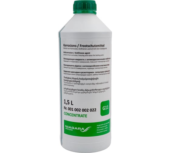Изображение товара Охлаждающая жидкость NIAGARA концентрат антифриза Ниагара G11 зеленый 1,5л 001002002022