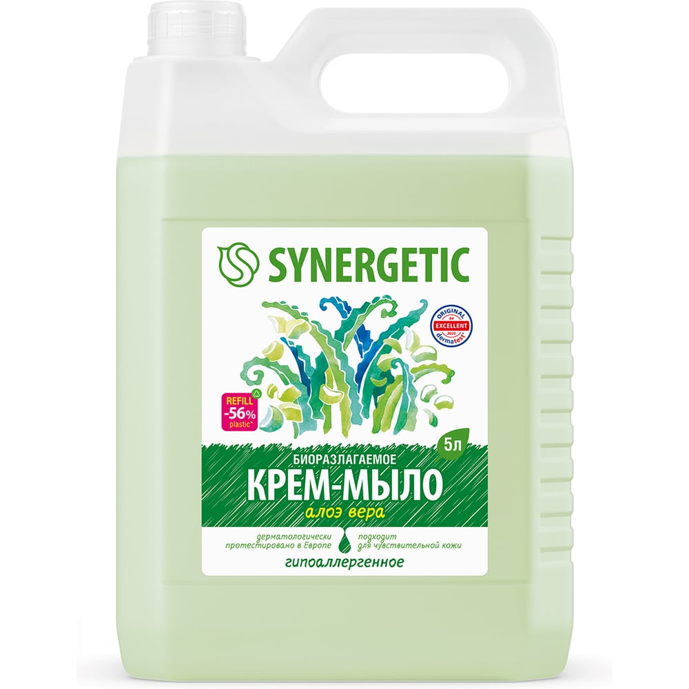 Изображение товара Крем-мыло SYNERGETIC Алоэ вера 5л натуральное средство для ухода и гигиены кожи