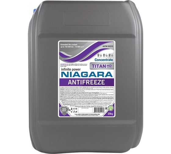 Изображение товара Охлаждающая жидкость для коммерческой техники NIAGARA концентрат антифриза Ниагара TITAN HD 20кг 001002020013