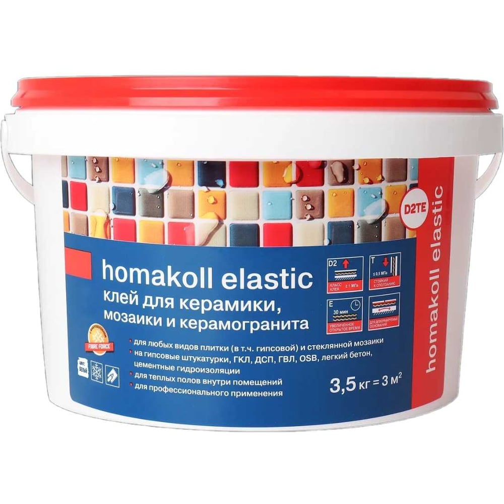 Изображение товара Готовый морозостойкий клей для керамической, мраморной, клинкерной плитки Homakoll elastic МОРОЗОСТ