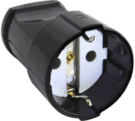 Изображение товара Кабельная розетка duwi прямая с/з 16А 230B черная 30459 3