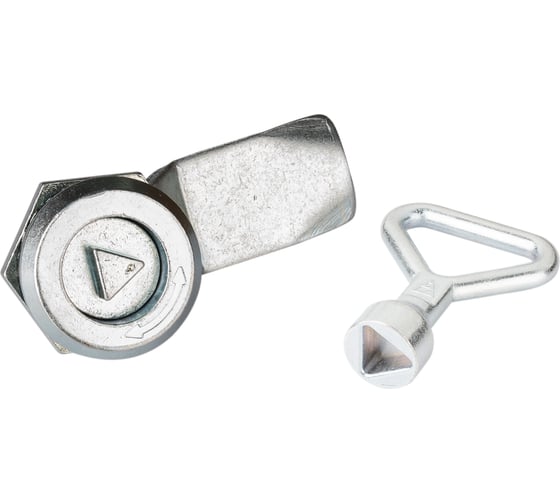 Изображение товара Замок под трехгранный ключ ТРИЗАМ цинк, d-9 мм, с ригелем и ключом ЗЧВ.М.2.79.1061.КМ TRZ0047