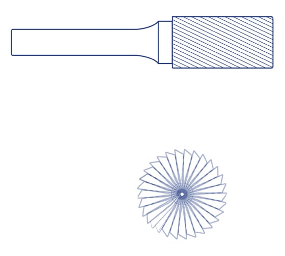 Изображение товара Бор-фреза Flexione цилиндрическая сторц.насечкой DB 0820/6 Expert 30001477