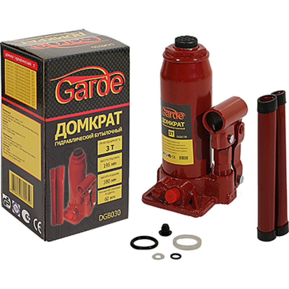 Гидравлический бутылочный домкрат GARDE домкрат бутылочный wiederkraft wdk 81020 гидравлический 2 т 181 297 мм