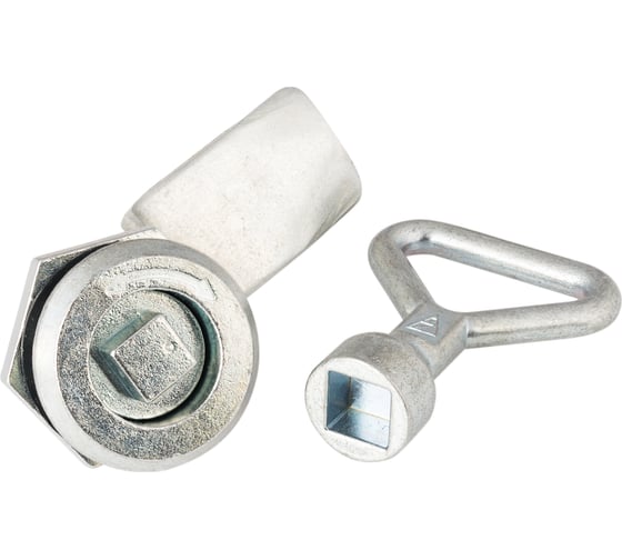 Изображение товара Замок под четырехгранный ключ ТРИЗАМ цинк, грань 8 мм, с ригелем и ключом ЗЧВ.М.2.48.1066.КМ TRZ0043