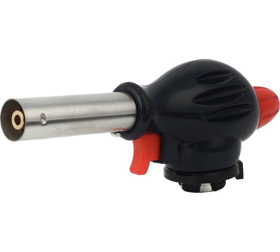 Изображение товара Газовая горелка ЕРМАК с пьезорозжигом, цанг.захват,шир.сопло,пласт.,латунь, ударопр,морозоуст; 17х6,6х5,1см 116-023