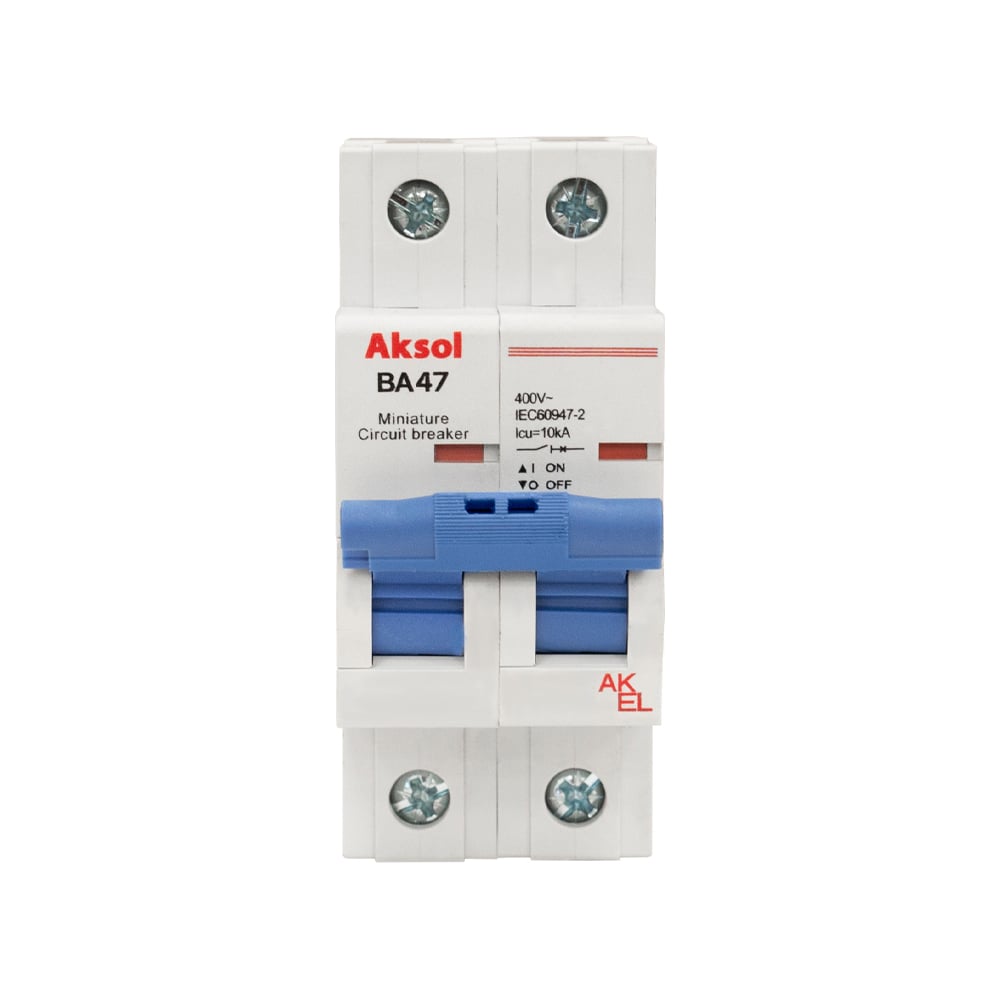 Изображение товара Выключатель автоматический AKEL ВА47-MCB-H-AKSOL 2P 4А 10kA для DIN-рейки
