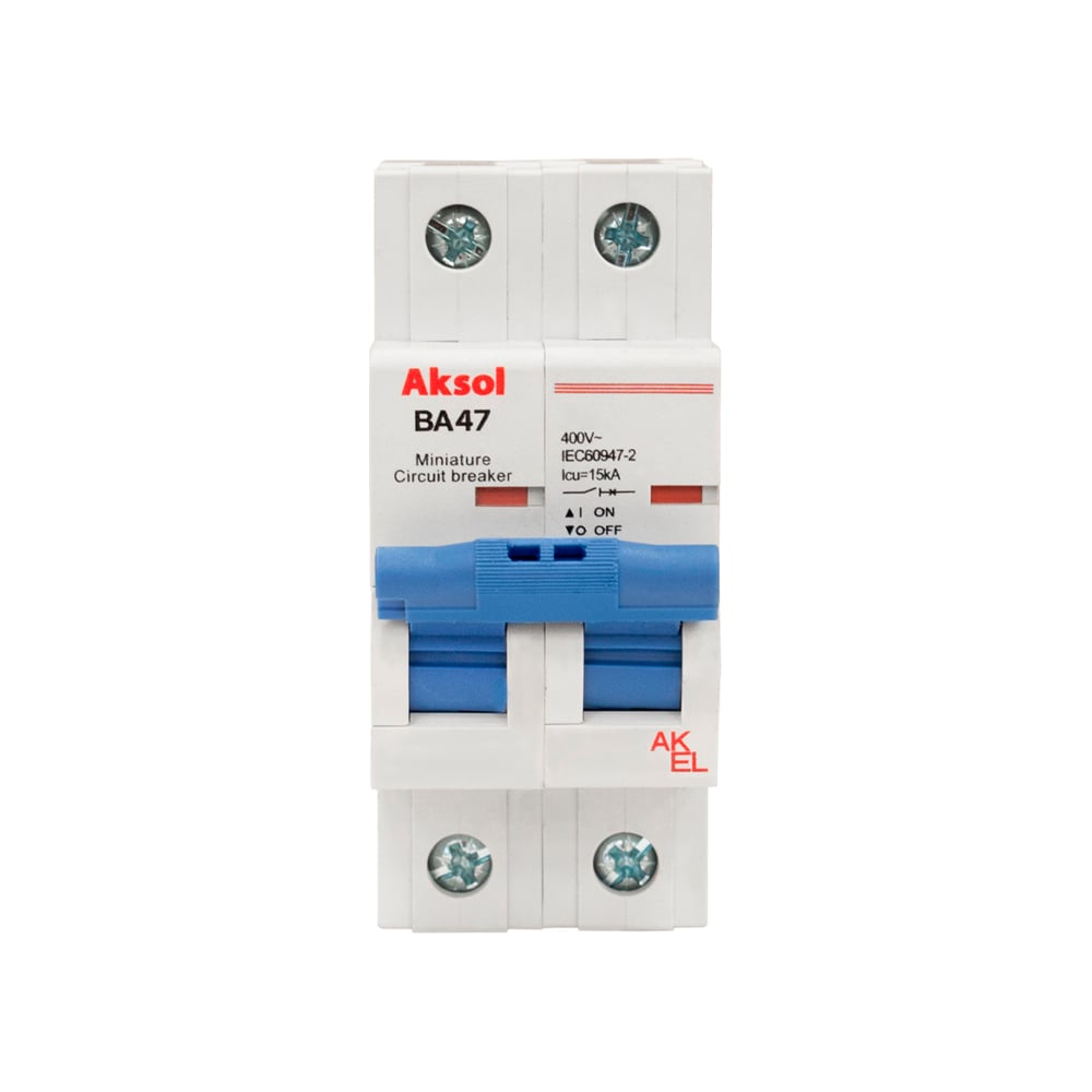 Изображение товара Выключатель автоматический AKEL ВА47-MCB-L-AKSOL-2P-B4-AC 2P/4A/B/15kA