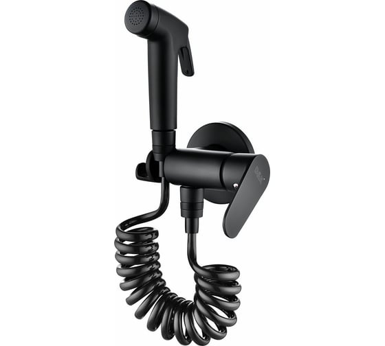 Изображение товара Смеситель с гигиеническим душем D&K встраиваемый, черный матовый DA1394585