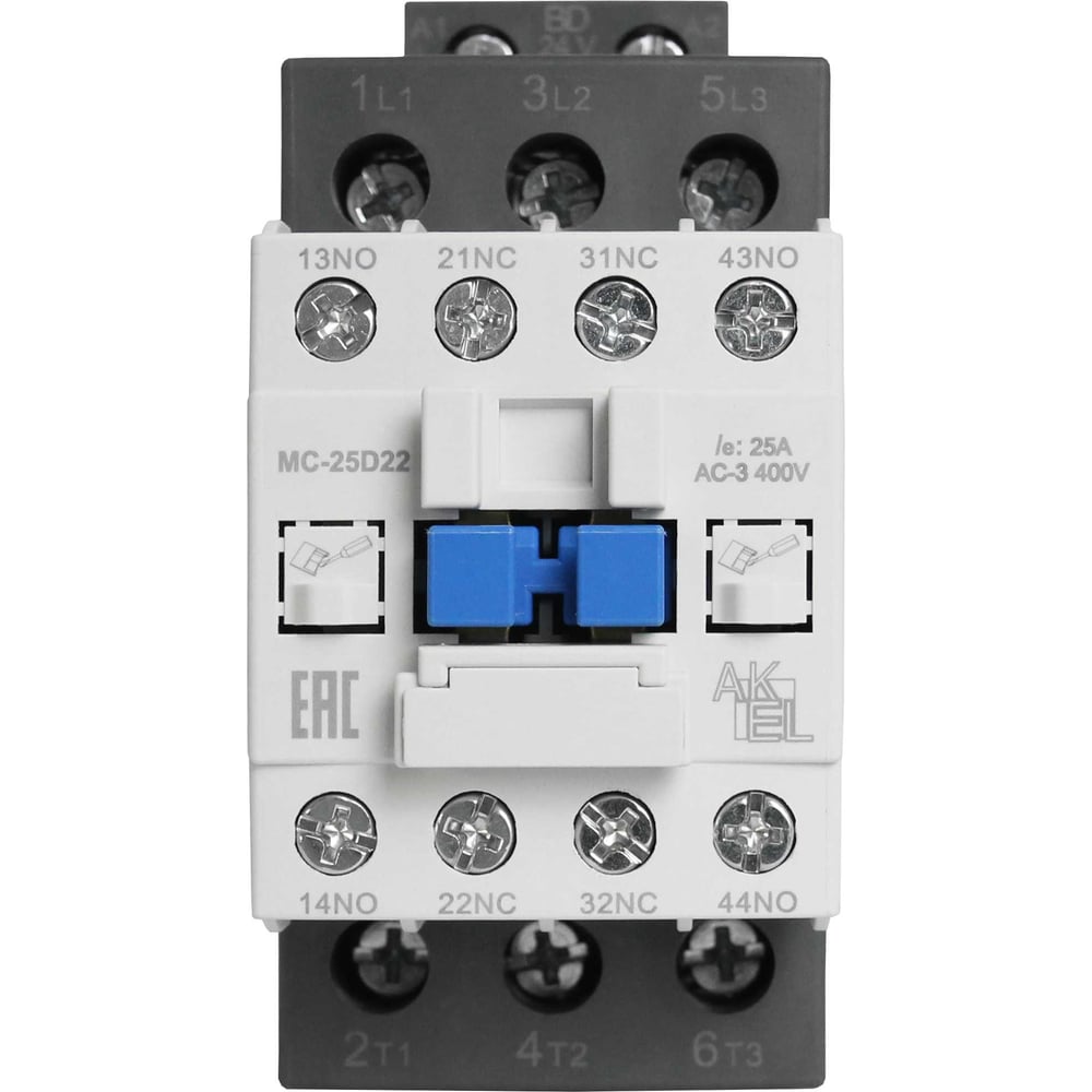 Изображение товара Контактор магнитный AKEL BA47 MC-25D22BD 3P 2NO+2NC 25A 24VDC