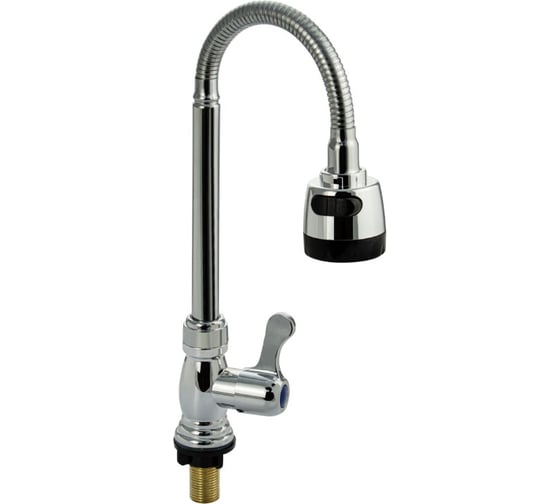Изображение товара Кран на одну воду BRIMIX с гибким изливом, с двухрежимным аэратором, металлокерамика, из высокопрочного АБС пластика, цвет ХРОМ 6635