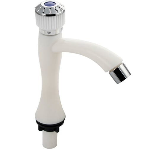 Изображение товара Кран на одну воду BRIMIX на раковину, металлокерамика, из высокопрочного АБС пластика, цвет БЕЛЫЙ 6621