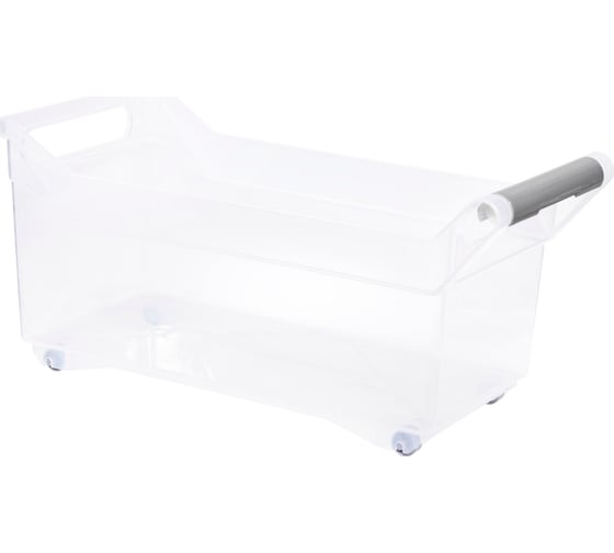 Изображение товара Органайзер IDEA с ручкой на колесах 7 л прозрачный М 1621