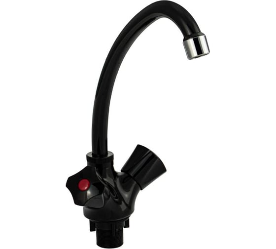 Изображение товара Смеситель для кухни BRIMIX металлокерамика, с круглыми ручками, из высокопрочного АБС пластика, цвет черный. 4414