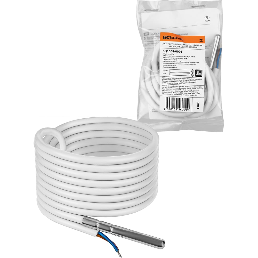 Изображение товара Датчик температуры TDM ELECTRIC ДТ-811 для РТ-820 IP67 от -10 до +90°C