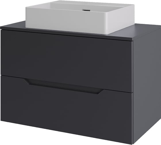 Изображение товара Тумба с раковиной подвесная 70 см ORANGE графит/белый Line Li-70TugMDF+B04-500W