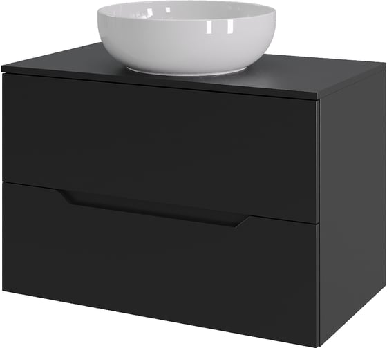 Изображение товара Тумба с раковиной подвесная 70 см ORANGE черный/белый Line Li-70TubMDF+B07-420W