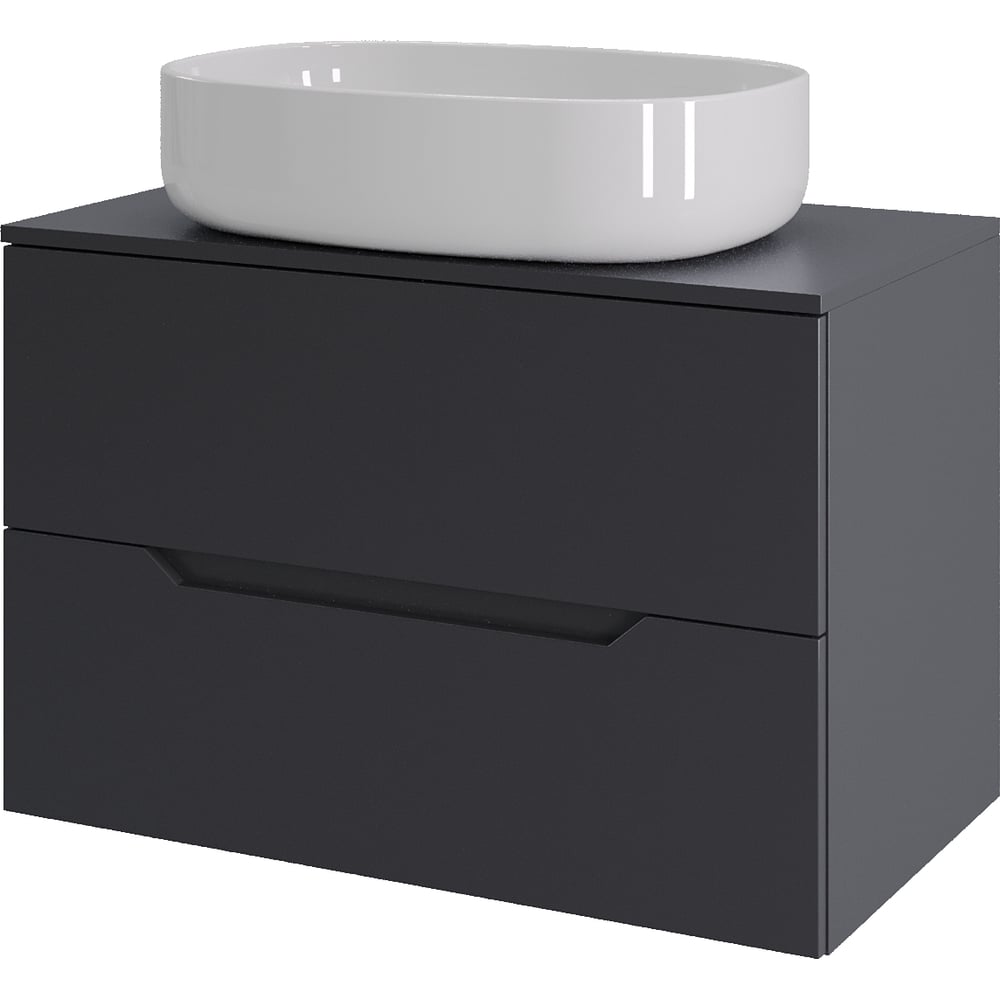 Изображение товара Подвесная тумба с раковиной 70 см графит белая серия Line