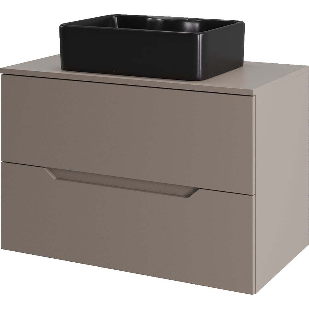 Изображение товара Тумба с раковиной 70 см серия Line латте черный матовый modern дизайн