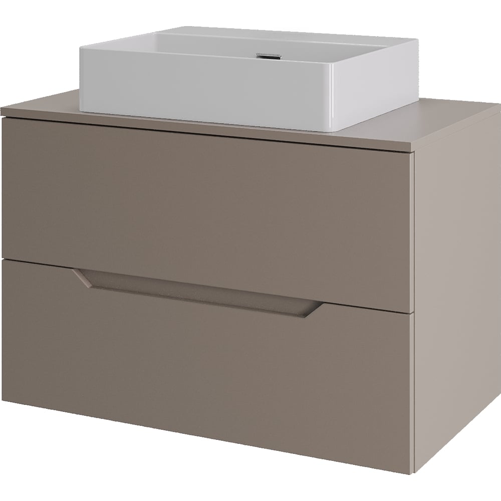 Изображение товара Тумба с раковиной подвесная 70 см латте белый санфарфор Line